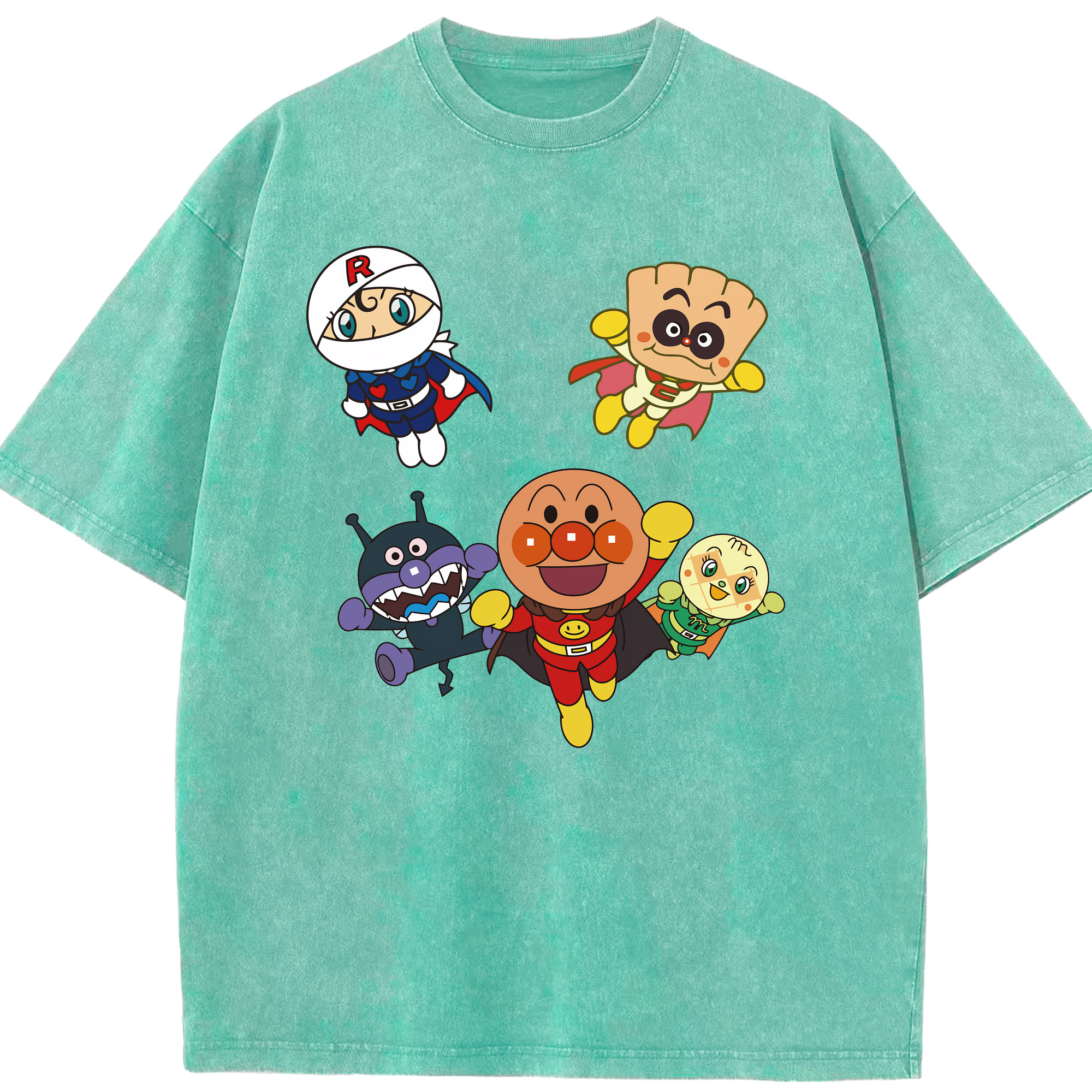 （画像用） アンパンマン Anpanman 綿100% ヴィンテージ風 半袖Tシャツ（フロントプリント）
